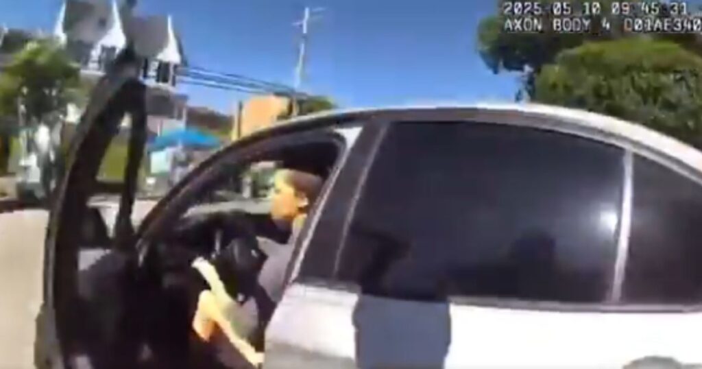 Watch: Woman Ignores Police Officer, Pulls Down Barrier and Drives Through Crowded Street Festival
